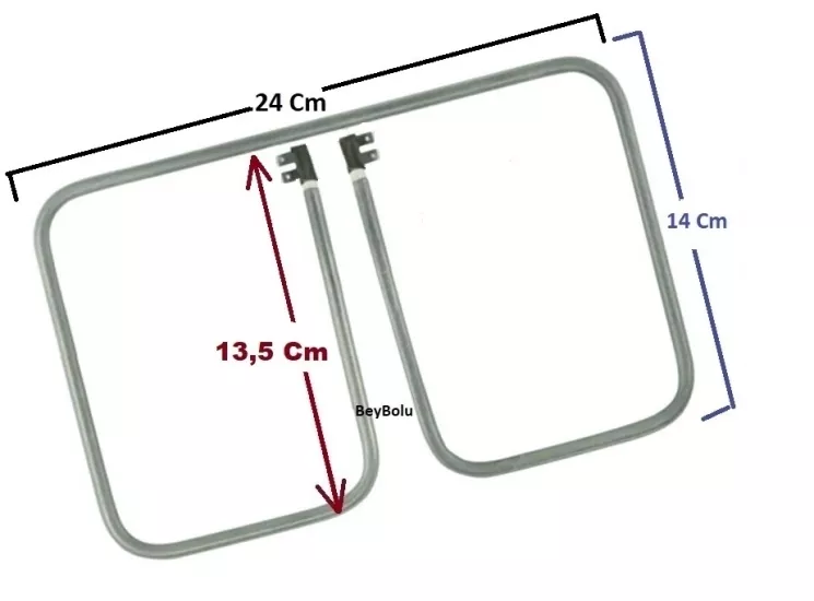 Arzum Uyumlu 900 watt Tost Makinesi Rezistansı , Seri Bağlantı Rezistans Ölçü 24 x 14 Cm