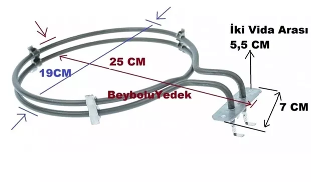 Beybolu Yedek ProfiloUyumlu Fırınlı Ocak Turbo Rezistans, Fırın Rezistansı