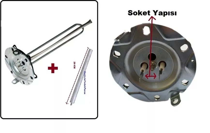 Beko BKT 650 S Uyumlu Termosifon Rezistansı ve Anot Çubuk 1980 Watt Rezistans