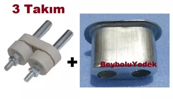 Ocak Cihaz Arka Klemens 3 Takım Sac Kovan + Cihaz Fişi Demir