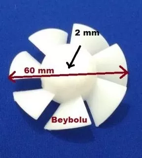 7 KANAT ARÇELİK SAÇ KURUTMA MAKİNESİ PERVANE ÇAP 60 MM , MİL