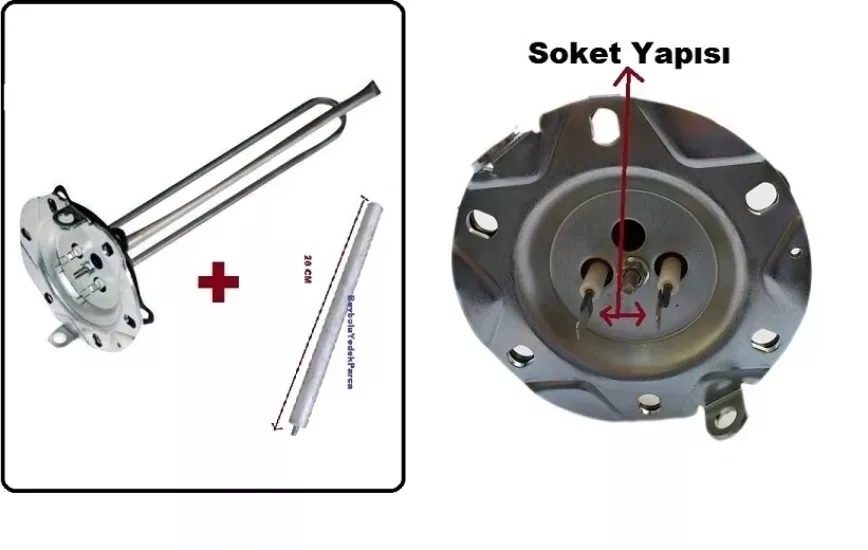 Beko BKT 650 S Uyumlu Termosifon Rezistansı ve Anot Çubuk 1980 Watt Rezistans