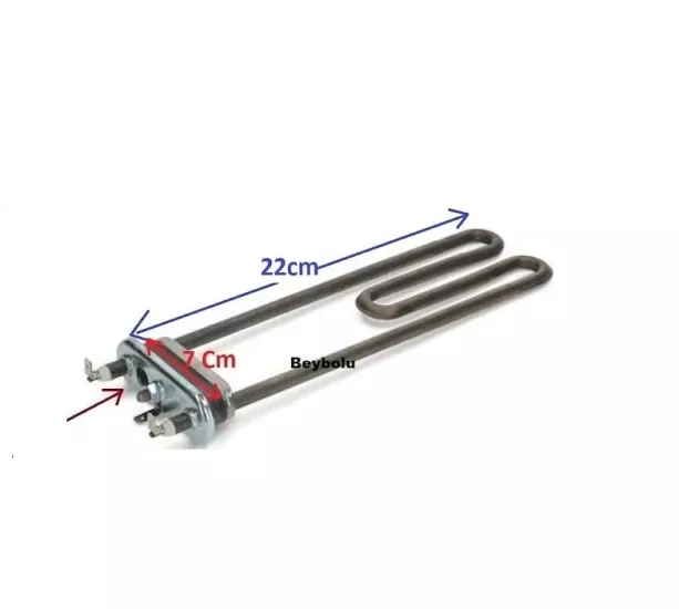 Hoover Uyumlu Rezistans 22 cm  , Çamaşır Makinesi NTC Delikli Rezistansı