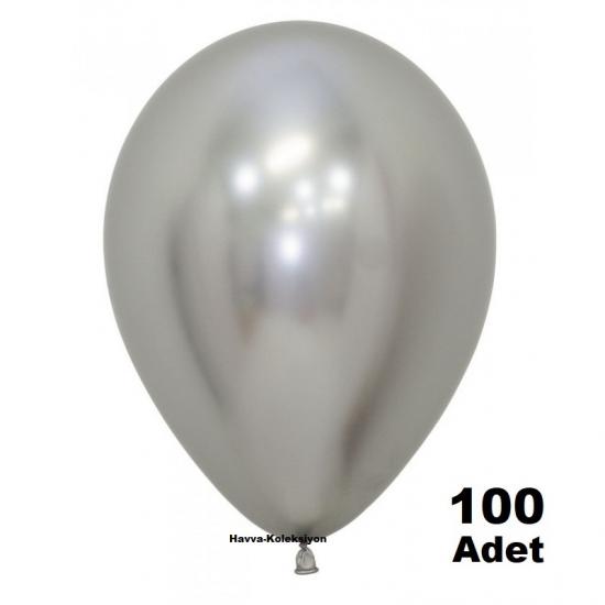 Krom Balon Gümüş Çelik Renk 12 iNÇ 100 Adet