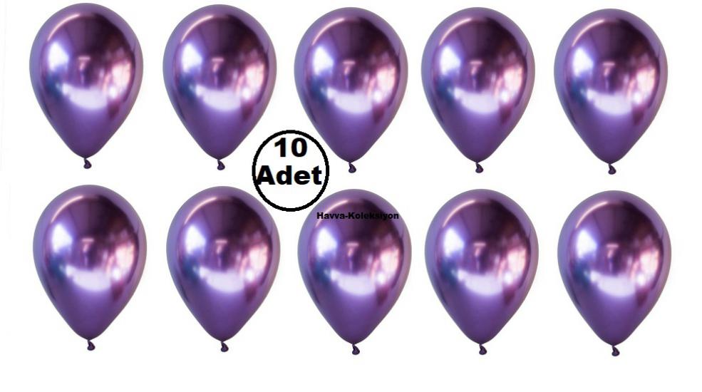 https://www.fullyedekparca.com/Mor Renk Krom Balon  10 Adet Standart Boy 30 CM 12 iNç Parti Süs Kutlama Balon