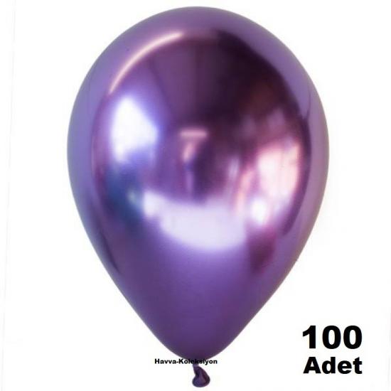Krom Mor Renk Balon  100 Adet