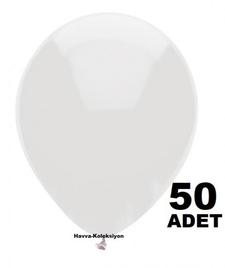 Beyaz Balon 50 Adet Pastel Beyaz Renk 