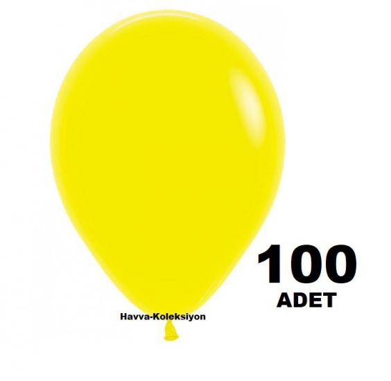 100 Lü Pastel Sarı Balon