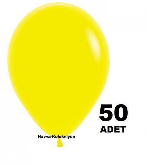 50 Adet Pastel Sarı Balon
