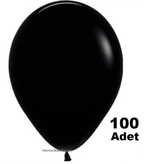 Pastel Siyah Balon 100 Adet