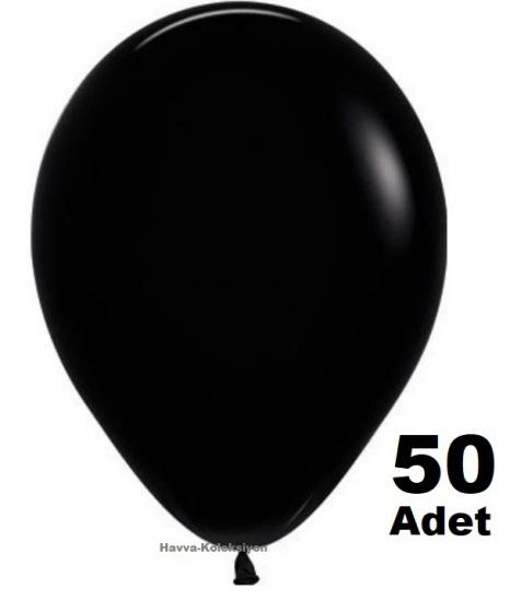 Pastel Siyah Balon 50 Adet