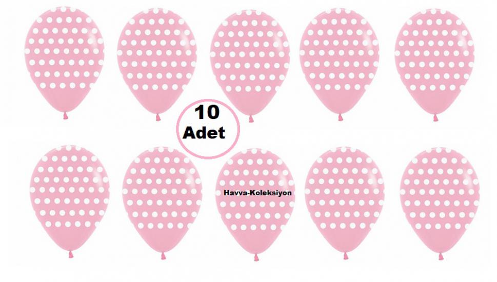 https://www.fullyedekparca.com/Pembe Beyaz Renk Puantiyeli 12 iNÇ Balon 10 Adet Boy 30 CM  Parti Süs Kutlama