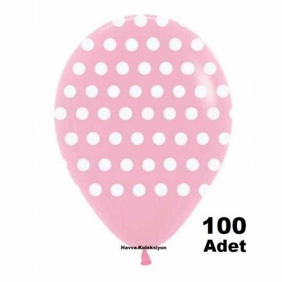 https://www.fullyedekparca.com/Pembe Beyaz Puantiyeli 12 iNÇ Balon 100 Adet Boy 30 CM  Parti Süs Kutlama