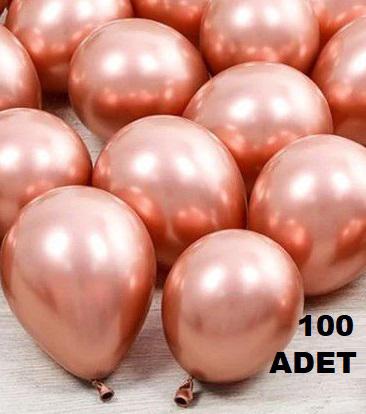 Krom Rose Gold Renk Balon 100 Adet