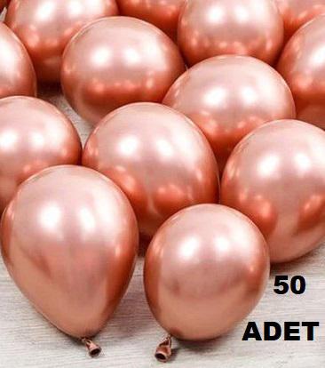 Krom Rose Gold Renk Balon 50 Adet