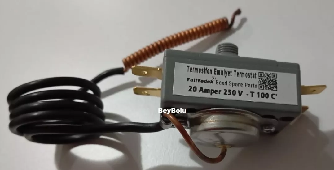 Vestel Uyumlu Termosifon Kazan Emniyet Limit Termostat , 100 Derece Sabit Termostatı